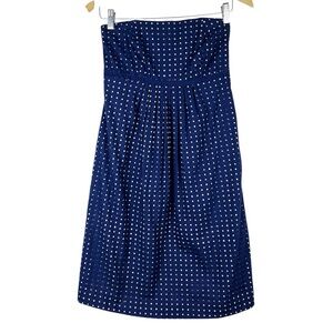 Lilly Pulitzer Navy Blue Polka Dot Bowen Lace Dress 100% Cotton Size 2